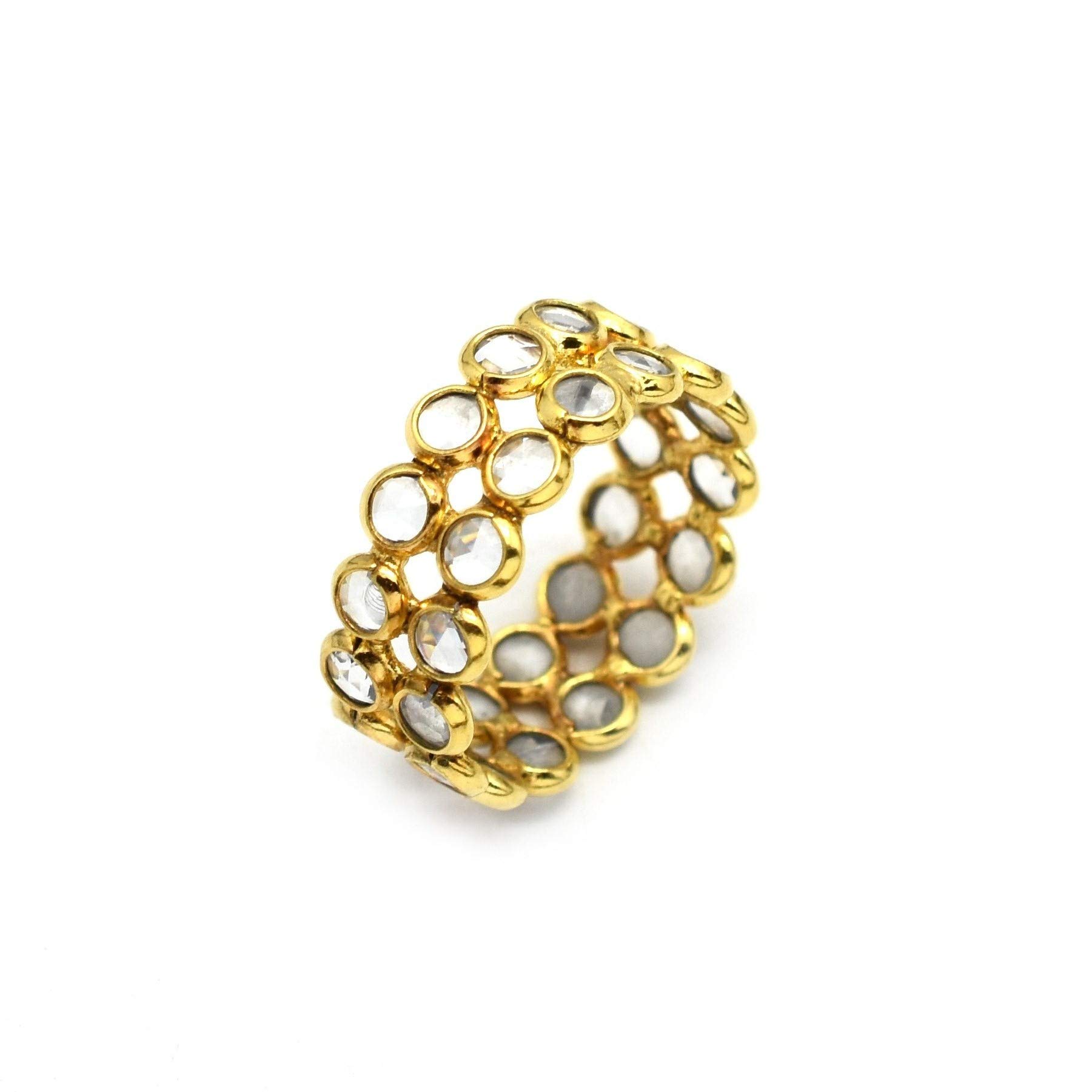 22K Gold Plated Polki Rings for Women & Girls – The V Collection | Elegant Statement Jewelry for Weddings, Parties & Special Occasions