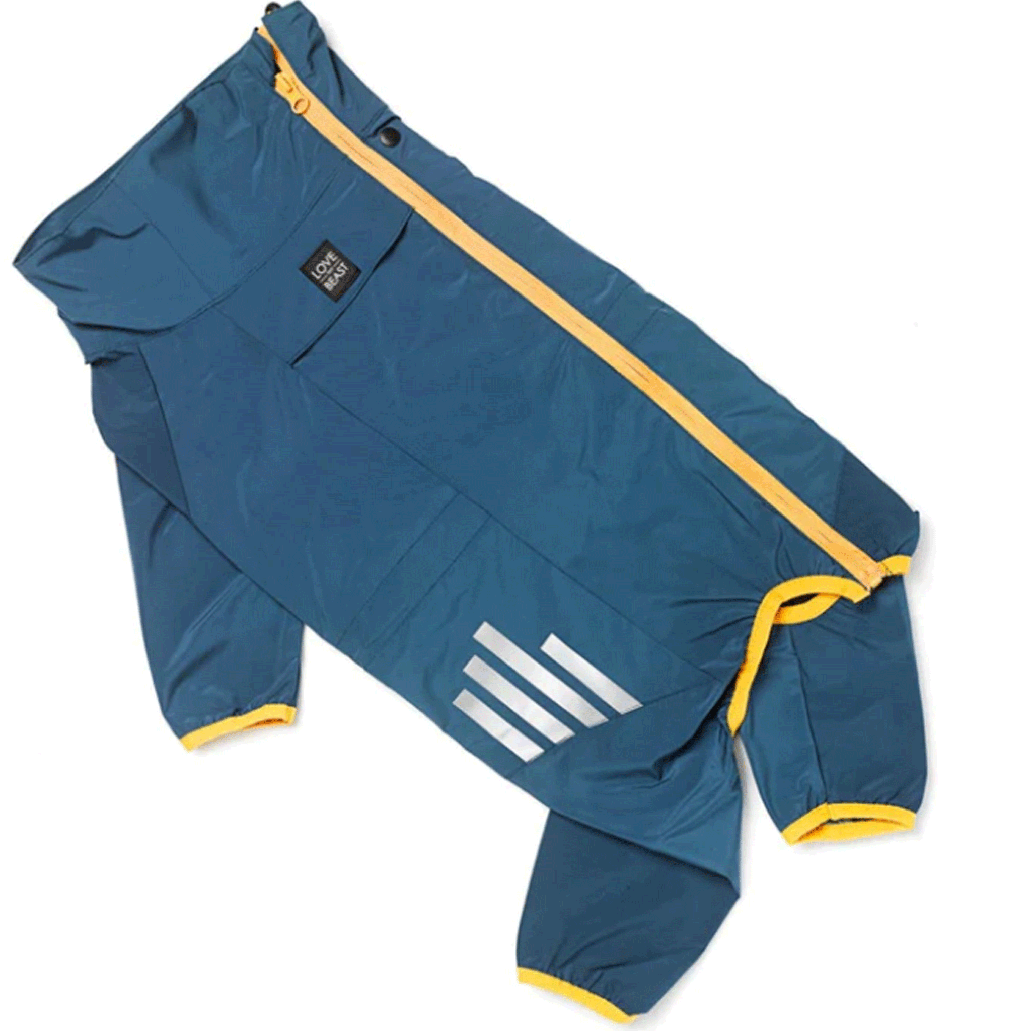 Love Thy Beast Cobalt Blue Waterproof Dog Raincoat - Lightweight & Durable Pet Rain Suit for Small to Large Dogs - Perfect for Walking, Hiking & Outdoor Adventures in Wet Weather