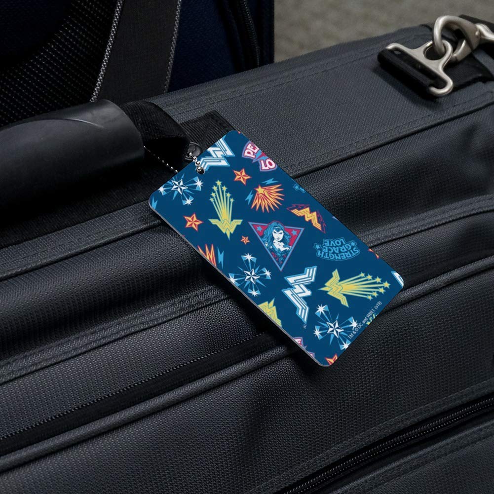 Wonder Woman Movie Inspired Luggage Tag - Durable Suitcase ID Tag with Sticker Pattern for Carry-On Bags - Perfect for Travel, Cosplay & Superhero Fans