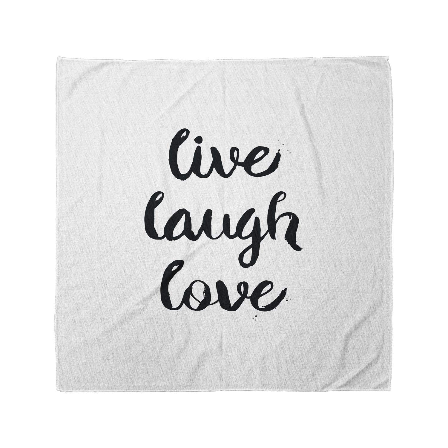 Ambesonne Live Laugh Love Bandana - Retro Style Unisex Head Scarf & Neck Tie for Men Women - Perfect for Outdoor Activities, Concerts, and Sports Events