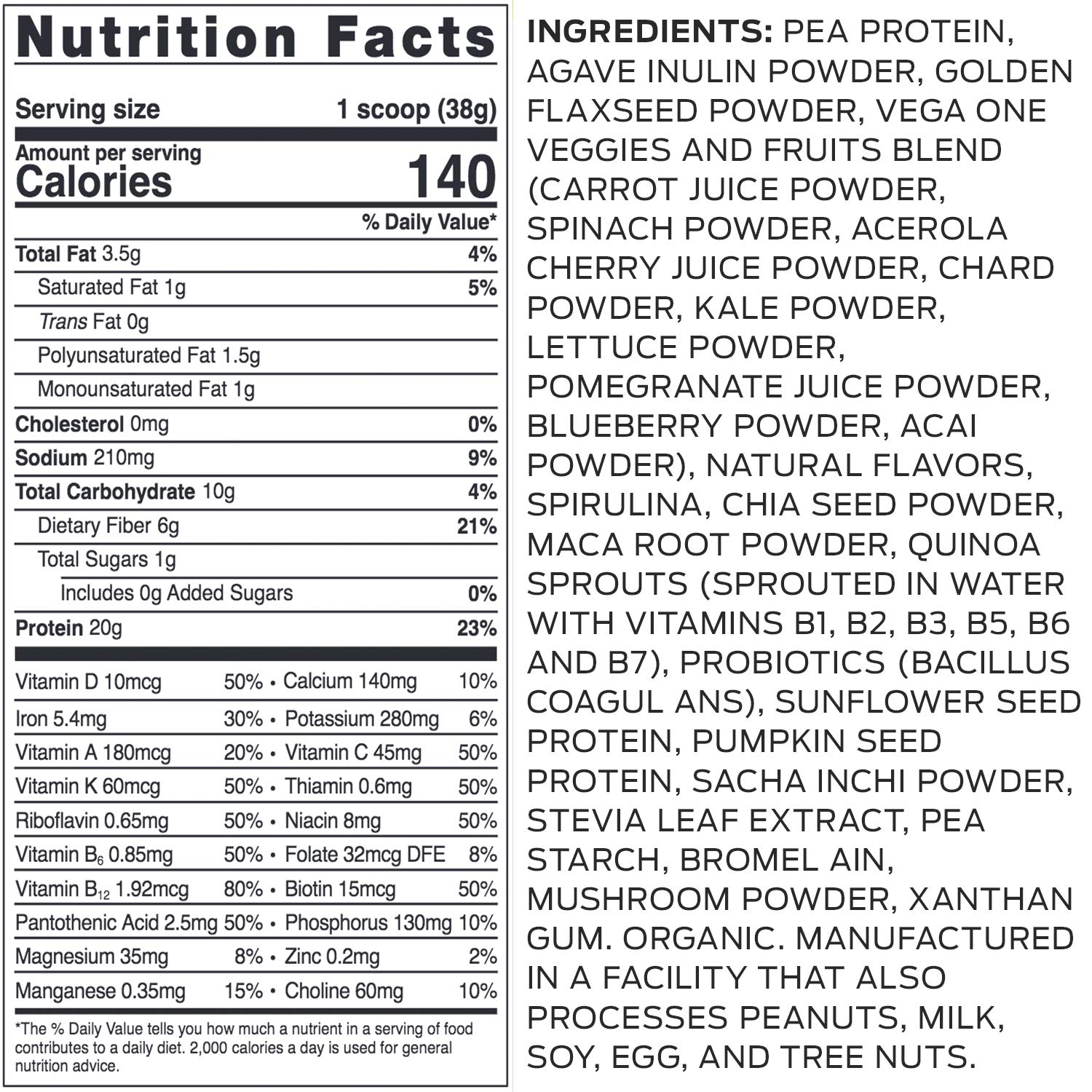 Organic Vegan Protein Powder - Vega All-in-One French Vanilla with Superfoods, Vitamins for Immunity Support | Keto, Plant-Based Pea Protein for Men & Women | 1.5 lb (Pack of 1) | Perfect for Post-Workout Recovery & Healthy Smoothies
