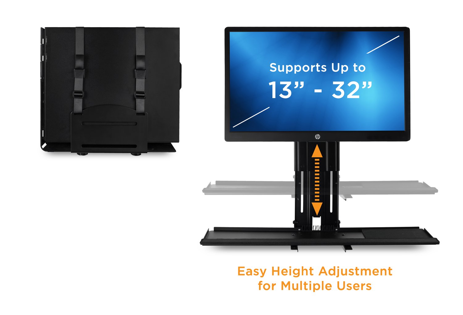 Mount-It! Adjustable Monitor & Keyboard Wall Mount with CPU Holder - 25