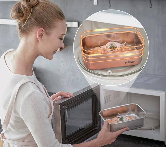 Premium Stainless Steel Airtight Food Storage Container - 60.8oz Rectangle Container | Leakproof, Microwave & Dishwasher Safe | Ideal for Meal Prep, Leftovers, Camping & Office Lunches