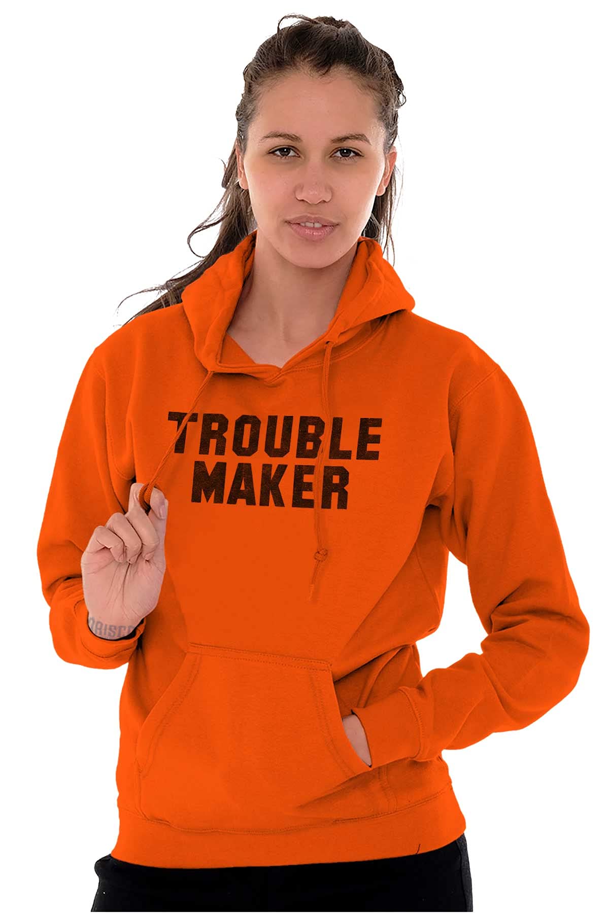 Brisco Brands Trouble Maker Rebel College Party Hoodie Sweatshirt for Women & Men - Comfortable Pullover for Casual Wear, Street Style & Campus Fashion