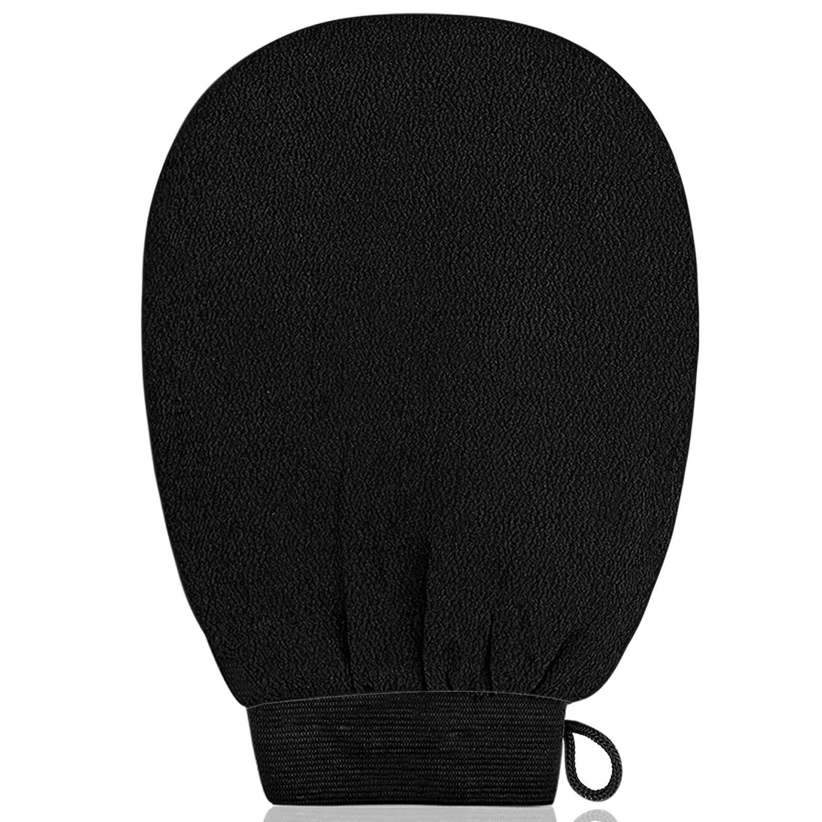 Deep Exfoliating Glove for Shower - Body Scrubber Mitt to Remove Dead Skin, Self-Tan & Keratosis Pilaris - Premium Exfoliator for Smooth Skin - Perfect for Pre-Tanning, Dry Skin Care & Spa Treatments (Black)