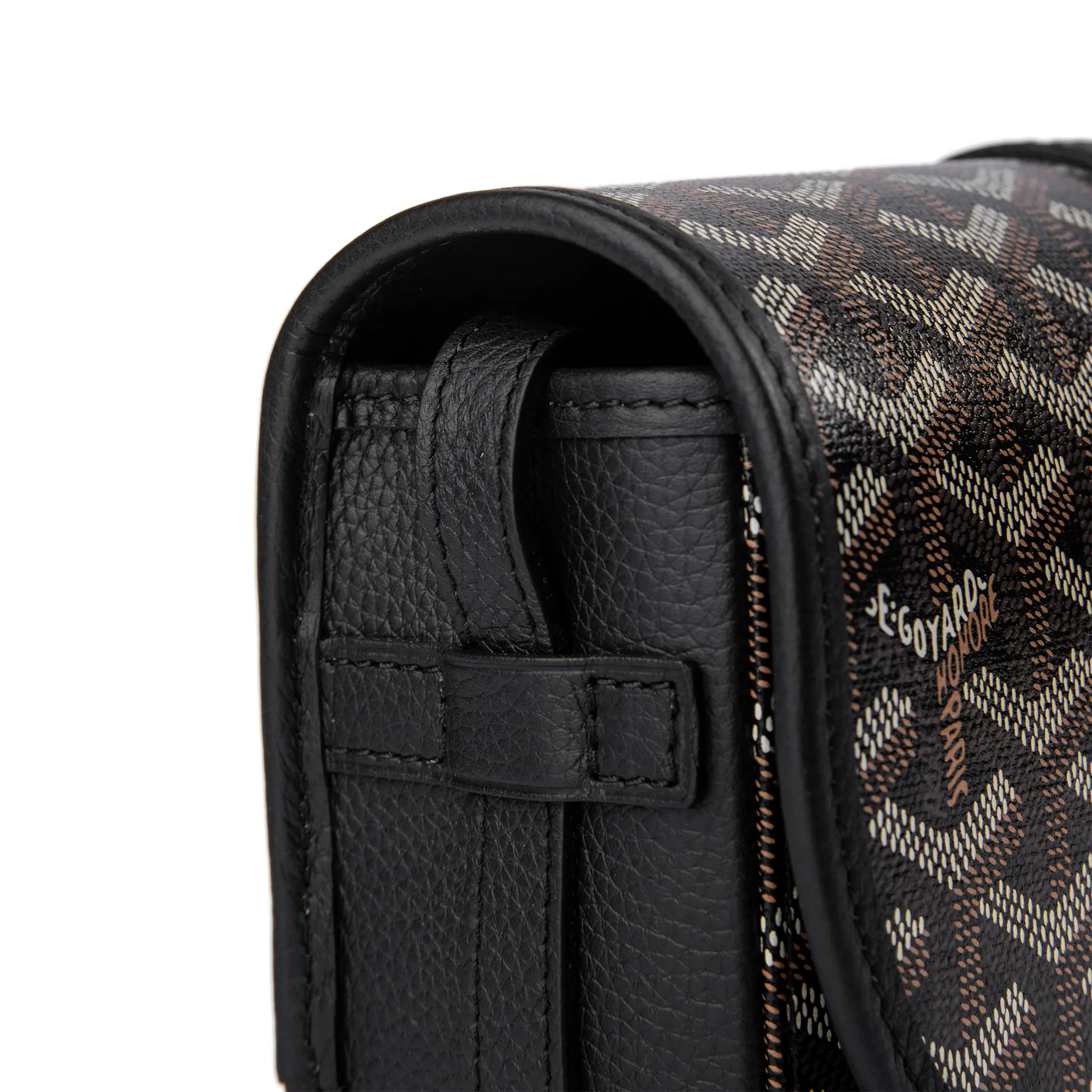 Goyard Goyardine Belvedere II Black PM Messenger Bag for Women & Men - Luxury Leather Crossbody Shoulder Bag for Travel, Work & Everyday Use