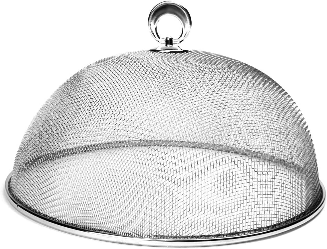 Stainless Steel Chrome Mesh Food Cover for Picnics, BBQs & Outdoor Dining - Keep Bugs Away from Your Meals
