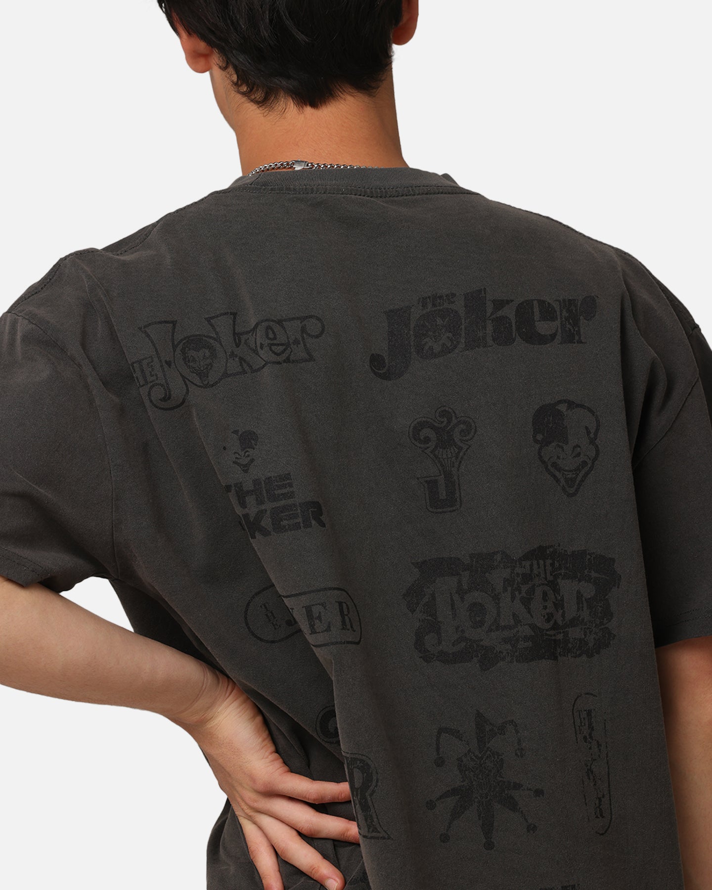 DC Batman The Joker Graphic T-Shirt - Vintage Black Wash Heavy Cotton Tee for Men - Perfect for Cosplay, Comic Con & Superhero Fans