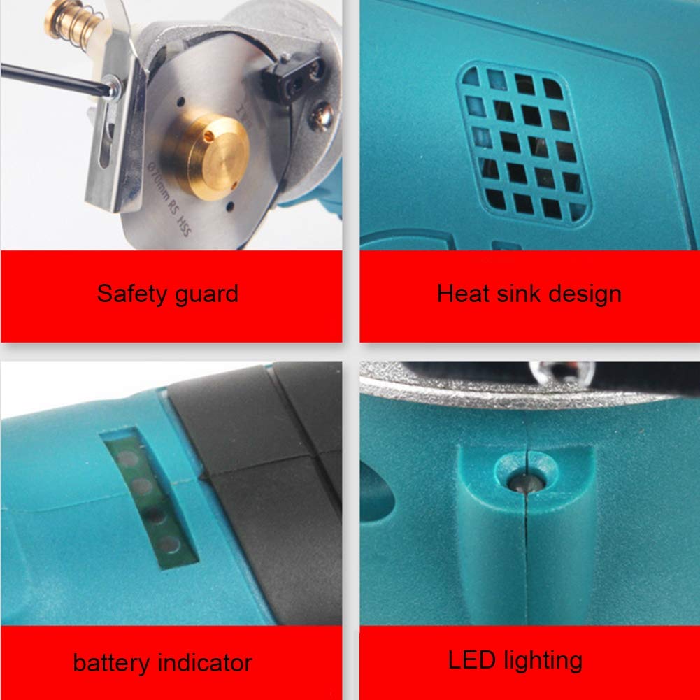 Upgraded Electric Fabric Scissors - Portable Round Knife Cutter with 4000mAh Lithium Battery, 25mm Cutting Thickness - Perfect for Leather Furniture & Clothing DIY Projects