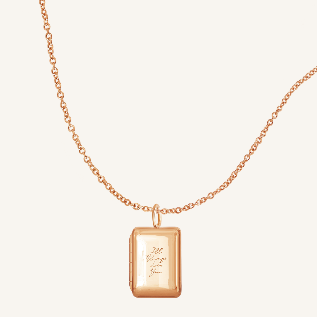 Personalized Etch Story Photo Locket Necklace - Custom Engraved Memorial Jewelry for Loved Ones | Perfect Gift for Anniversaries, Birthdays & Special Occasions