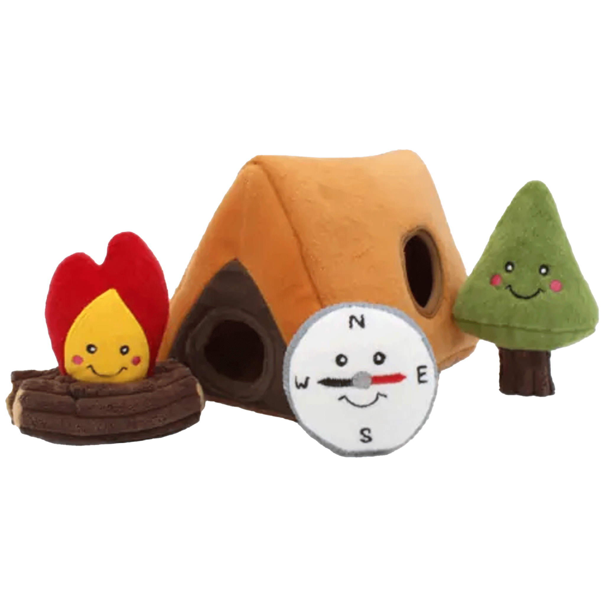 Zippy Paws Camping Tent Burrow Dog Toy - Durable Plush Hideaway for Small & Medium Dogs - Perfect for Indoor Play, Outdoor Adventures & Cuddling