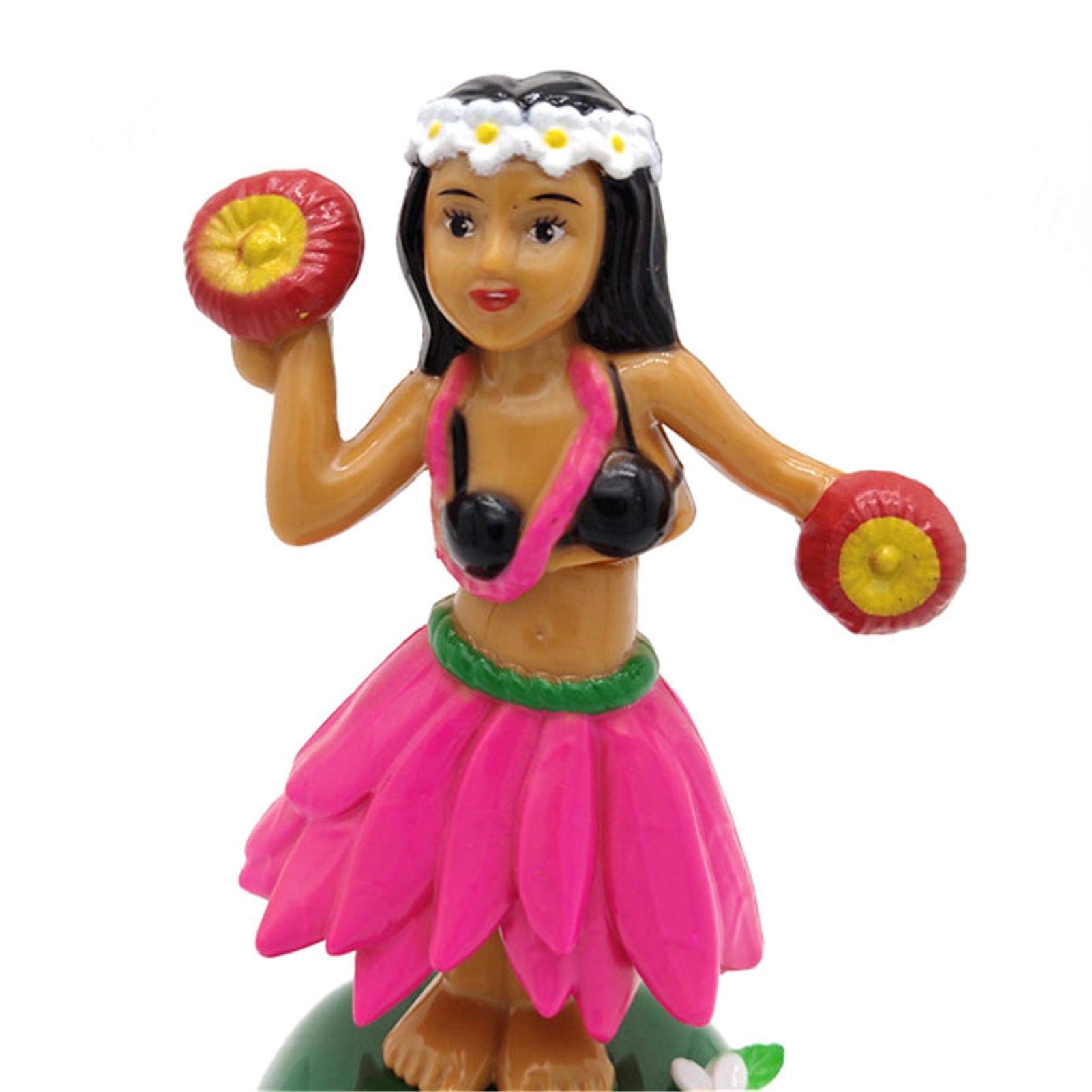 Solar Powered Dancing Hawaiian Girl Figurine - Fun Shaking Doll for Car Dashboard & Home Decor - Solar Swing Toy for Windowsill, Office Desk, Party & Gift Giving