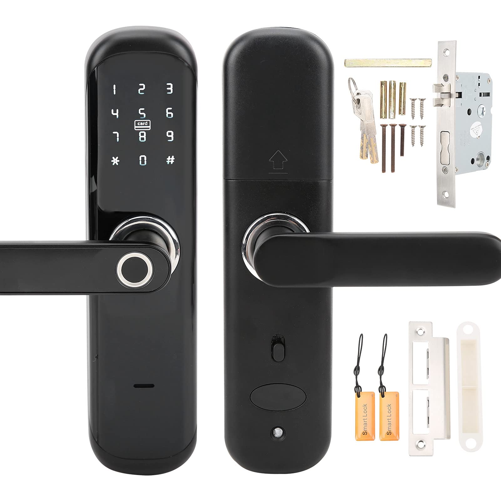 Smart Deadbolt Electronic Fingerprint Door Lock - Touch Screen Keyless Entry with Anti-Theft Protection for Home & Office - Works with Smart Card, Password, Mobile App & Physical Key - Perfect for Front Doors, Apartments & Vacation Homes