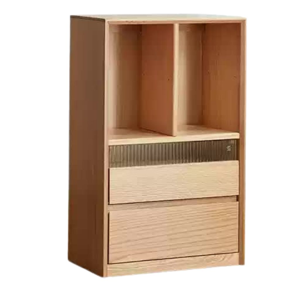 Modern Oak Solid Wood Bookcase - Stylish and Durable Bookshelf for Home Office, Living Room, or Library Storage