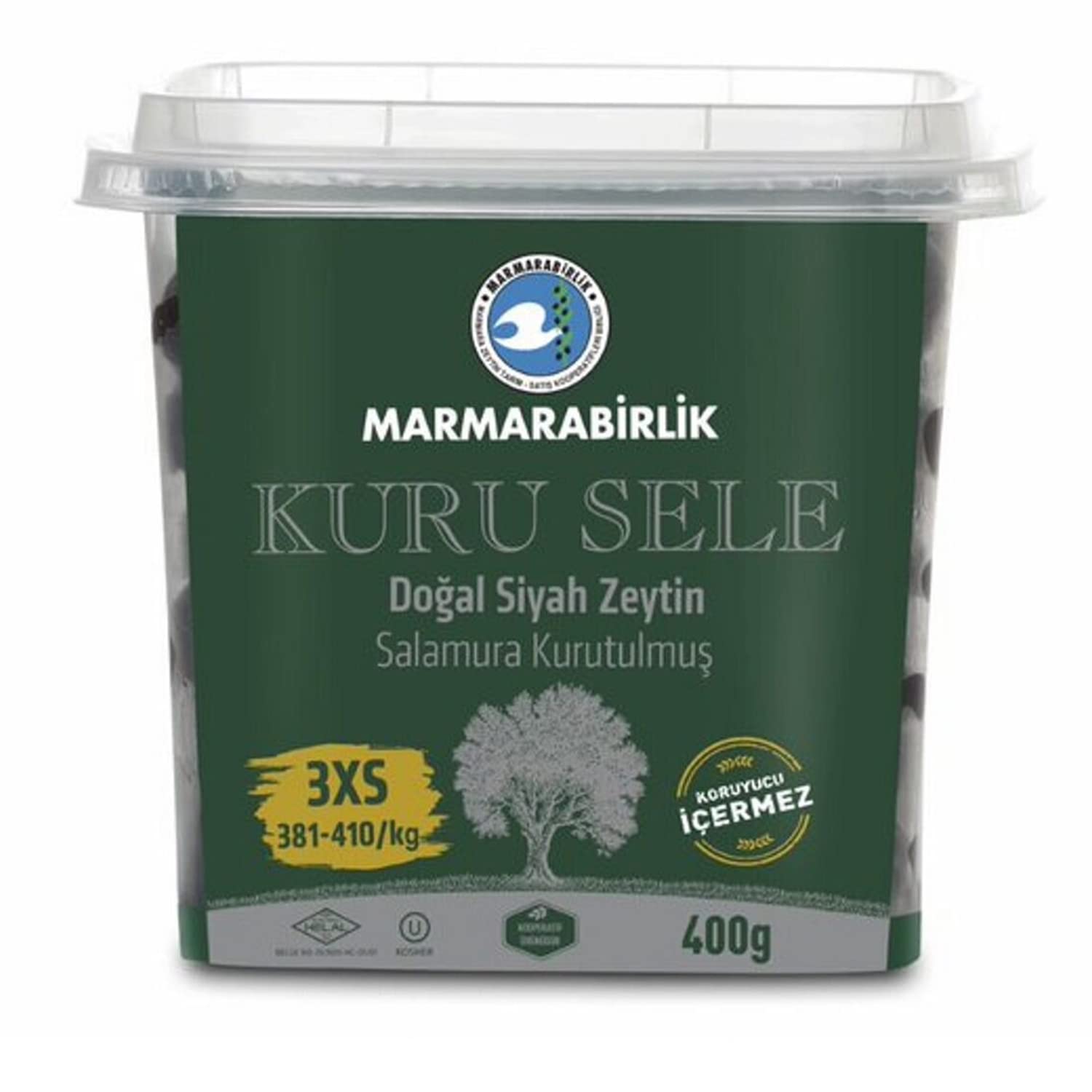 Premium Turkish Black Olives - Marmarabirlik Exclusive 400g | Naturally Dried & Dehydrated | Perfect for Salads, Charcuterie Boards & Mediterranean Recipes