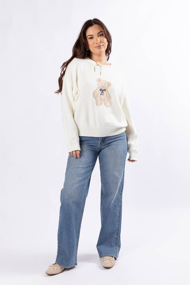 Too Much To Bear Ivory Sweater - Cozy Oversized Knit Pullover for Women | Perfect for Fall & Winter Layering, Casual Outfits, and Coffee Dates