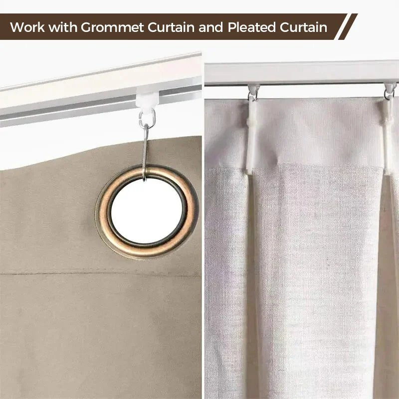 Lora Track Kit for Ceiling or Wall Mount - Heavy Duty Drapery & Curtain Room Divider System | Perfect for Home Theater, Bedroom Blackout, and Office Partitions