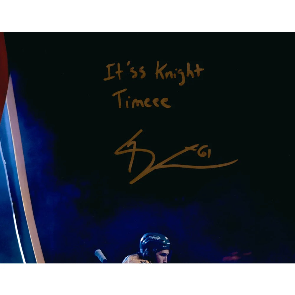 Mark Stone Autographed Framed Vegas Golden Knights 16x20 Photo - Knight Time Inscription #D/11 with COA - Perfect for Hockey Memorabilia Collectors and Vegas Knights Fans
