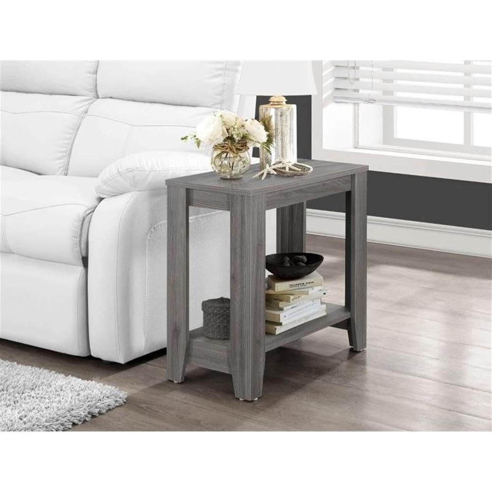Home Square Solid Wood Tapered Leg End Table Set of 2 - Modern Gray Side Tables for Living Room, Bedroom & Office Furniture