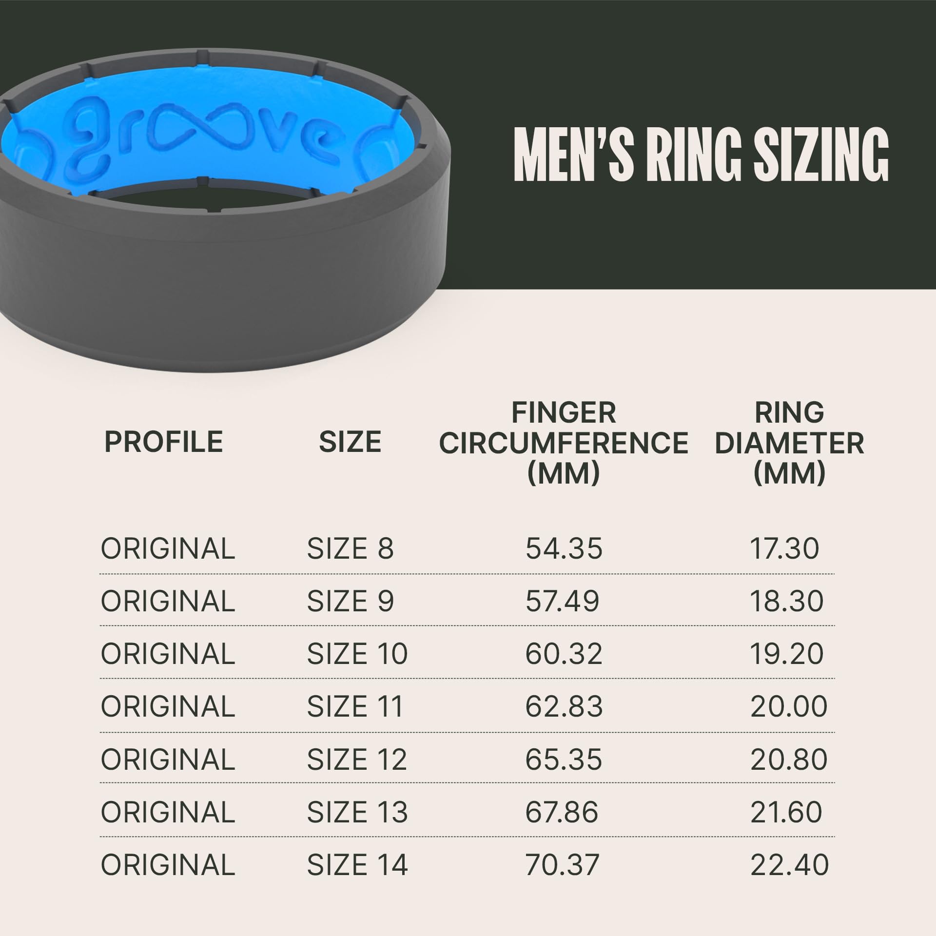 Groove Life Edge Silicone Ring for Men - Breathable Rubber Wedding Band with Unique Design & Lifetime Warranty - Comfort Fit Ring for Active Lifestyle, Gym, Swimming & Outdoor Adventures