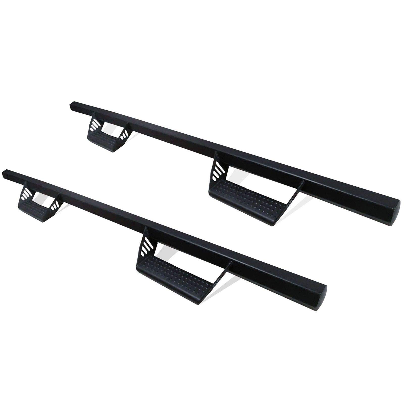 2016-2020 Nissan Titan Crew Cab Black Running Boards - Hex Style Nerf Bars/Side Steps for Enhanced Entry & Exit | Perfect for Off-Roading, Daily Commute & Truck Customization