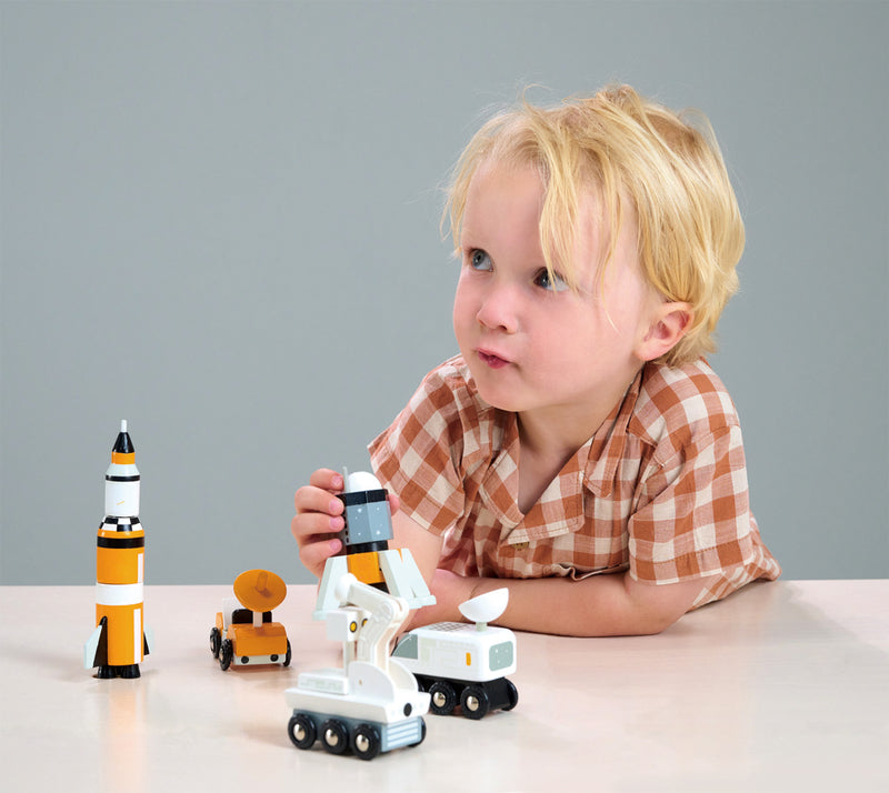 Premium Wooden Space Voyager Playset - STEM Educational Toy for Kids | Solar System Exploration & Space Adventure Pretend Play