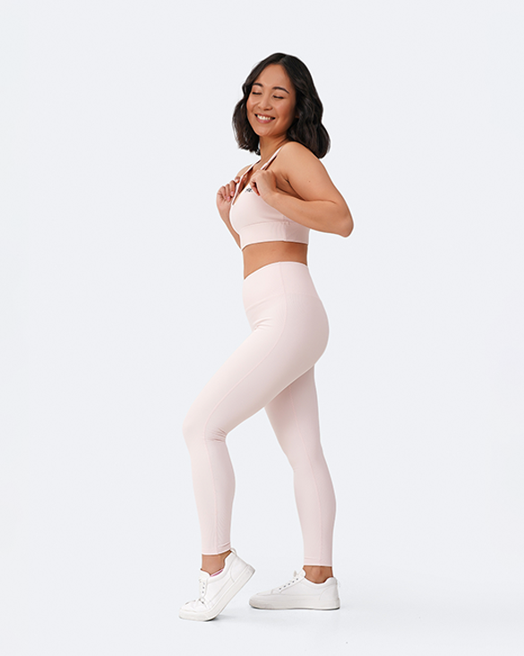 Pink Vanilla High Waisted Leggings for Women - Soft Yoga Pants with Tummy Control - Perfect for Workout, Running & Lounge Wear