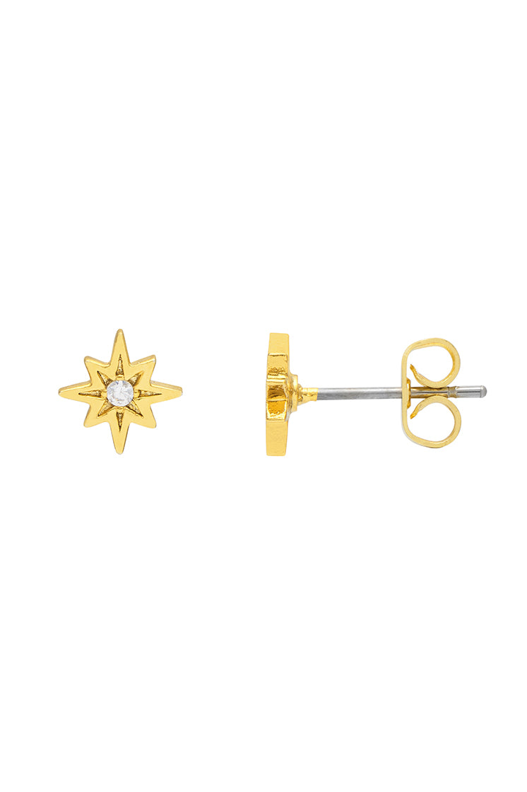 North Star CZ Stud Earrings for Women - Sparkling Cubic Zirconia Silver Earrings - Perfect for Parties, Weddings & Everyday Wear
