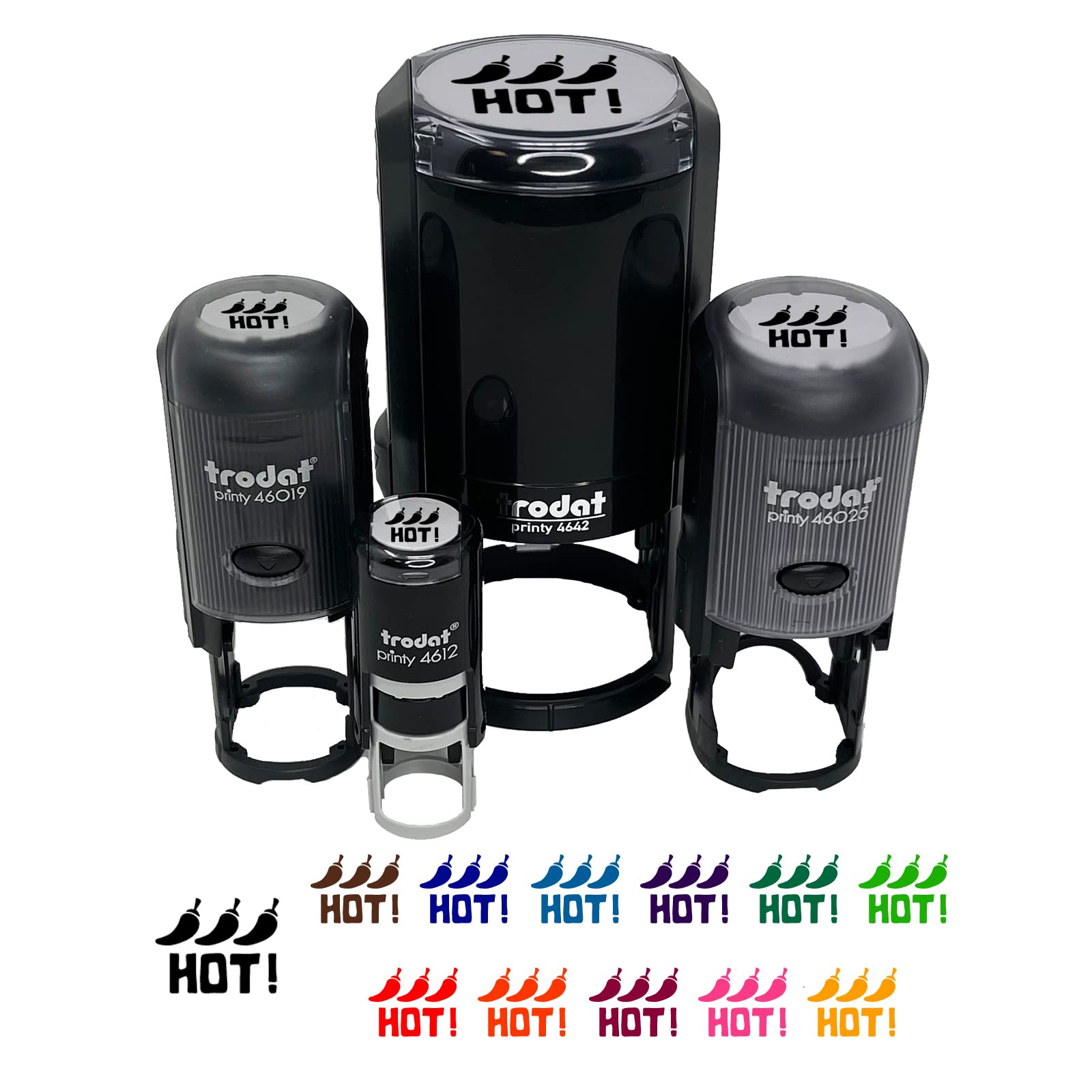 Self-Inking Rubber Stamp with Black Ink - 1 Inch Medium Size for DIY Crafts, Scrapbooking, Planner Decorations & Office Use - Flavor Hot Brand