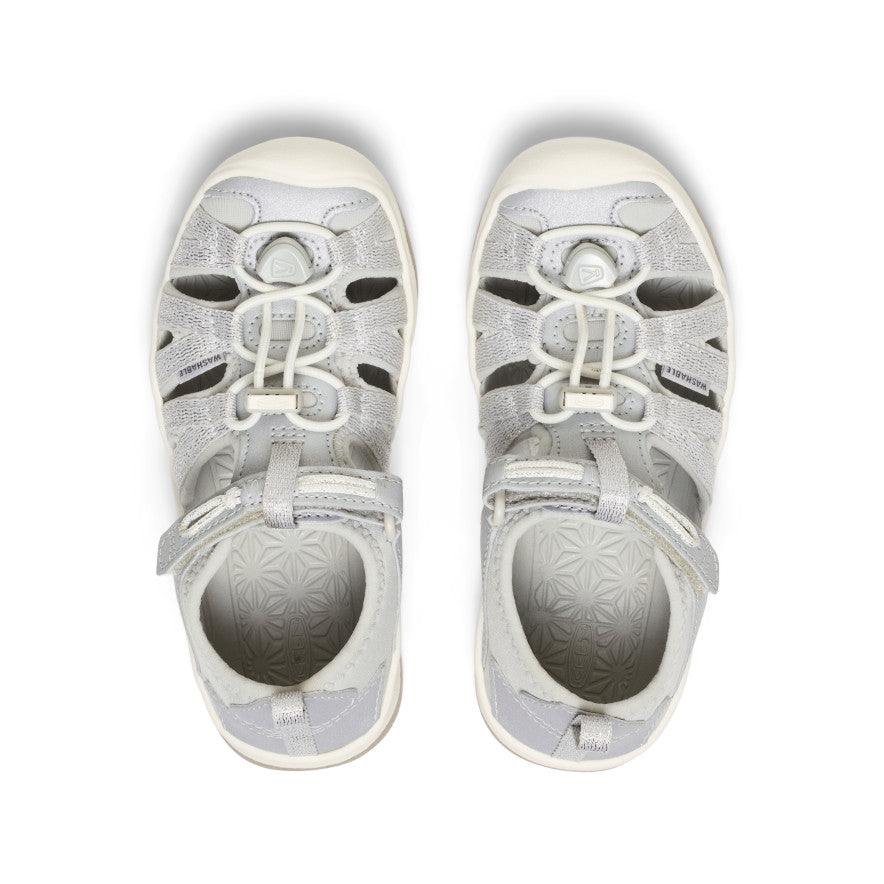 Little Girls' Moxie Sandal - Silver Glitter Comfortable Adjustable Strap Sandals for Toddlers | Perfect for Beach, Pool, and Summer Outdoor Play