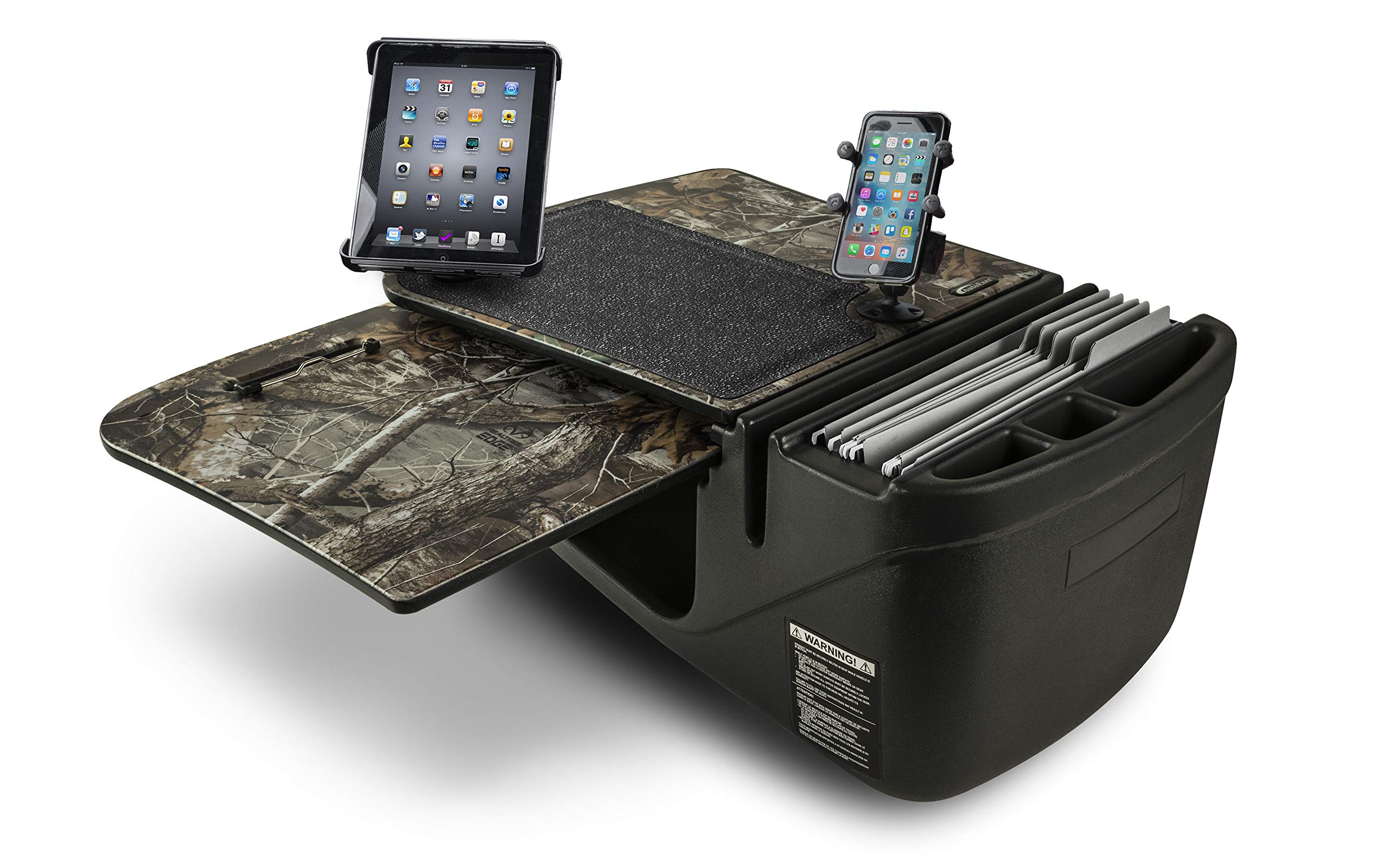 AutoExec AUE16700 GripMaster Car Desk with Phone & Tablet Mount - Realtree Edge Camouflage Design for Work, Eating & Entertainment in Vehicle