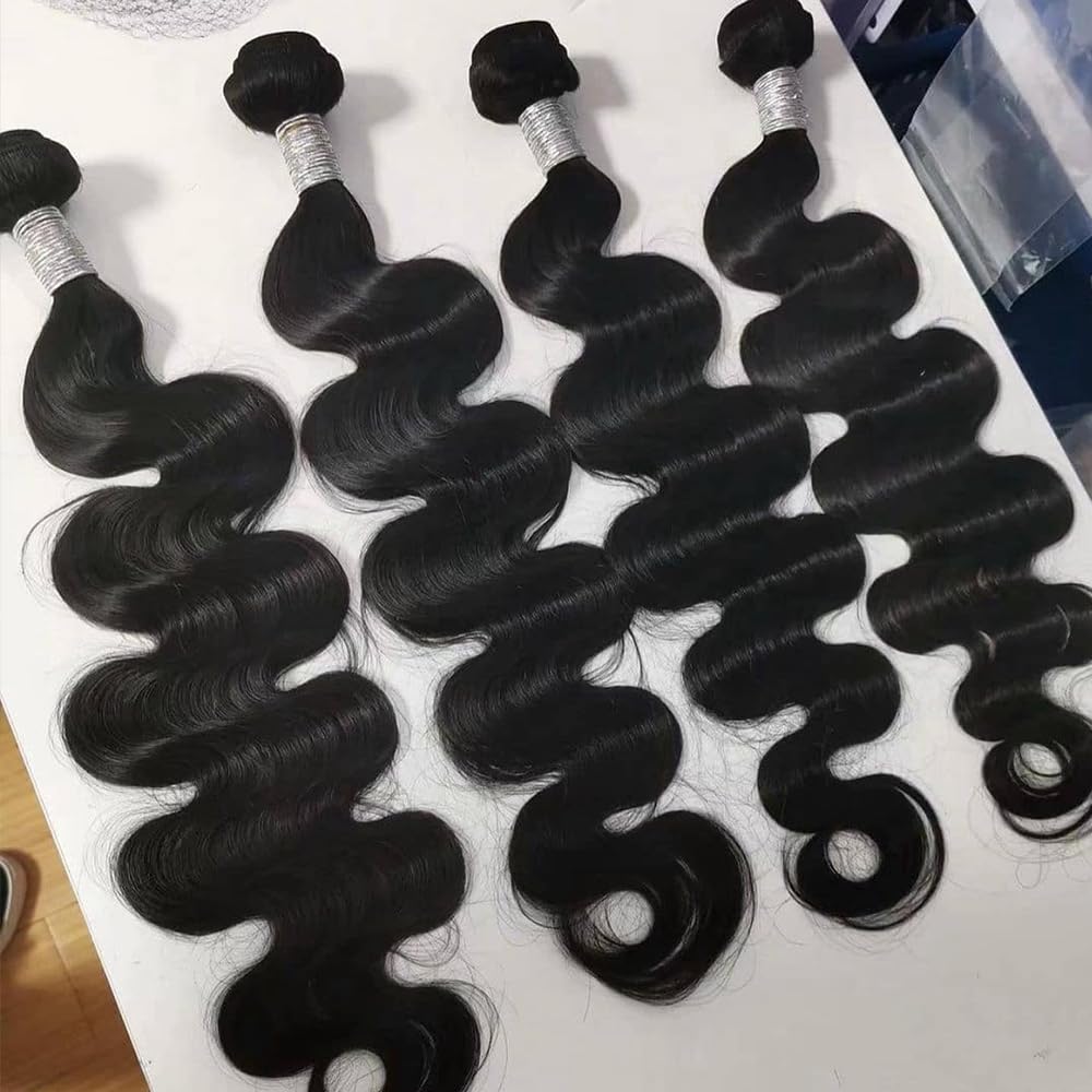 20 22 24 Inch Body Wave Human Hair Bundles - 100% Unprocessed Brazilian Virgin Hair Extensions with One-Directional Cuticles (3 Bundles) | Perfect for Weaving, Styling & Special Occasions