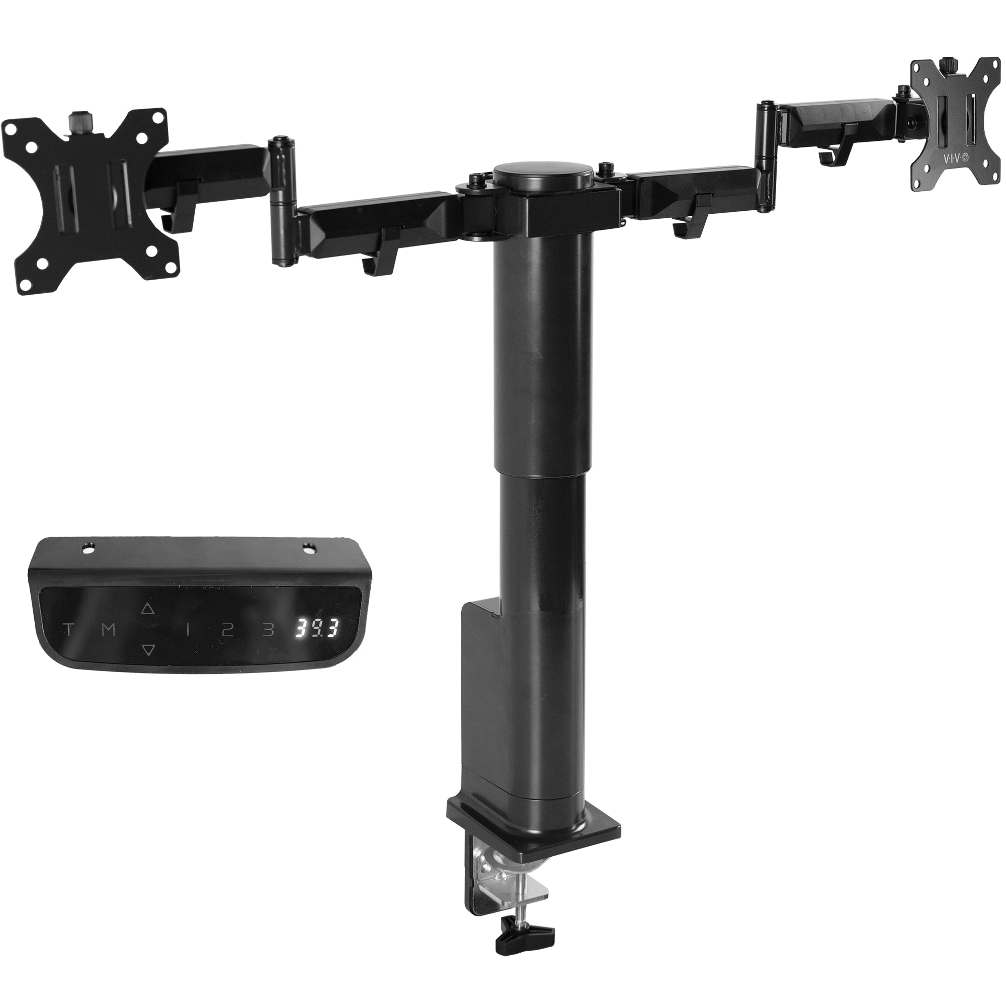 Adjustable Dual Monitor Stand for 20 to 32 Inch Screens - Ergonomic VESA Mount with Full Motion Articulation for Home Office & Gaming Setup