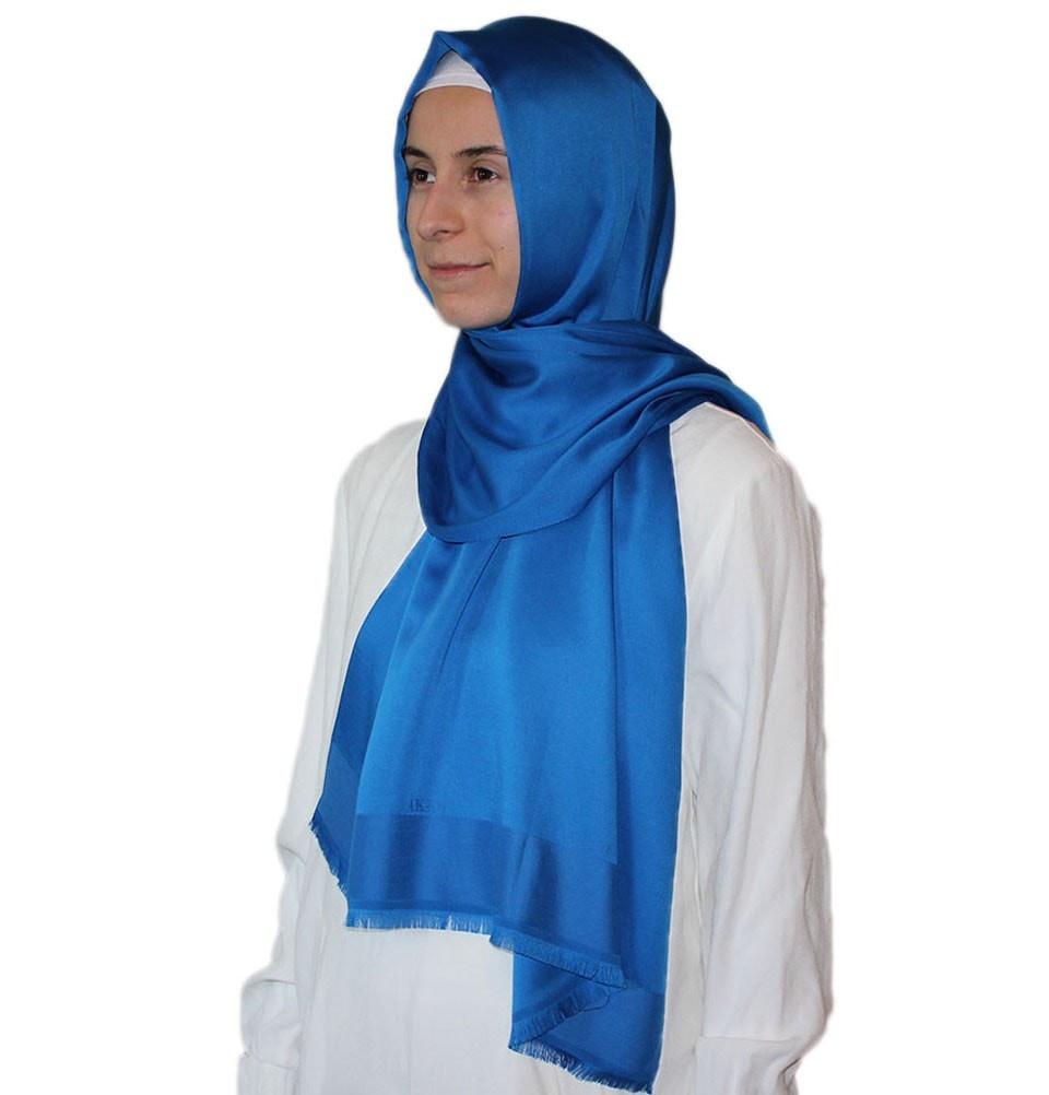Aker Solid Shawl 1002SLK 924 Bright Blue - Lightweight Womens Fashion Scarf for Casual Outfits, Office Wear & Special Occasions