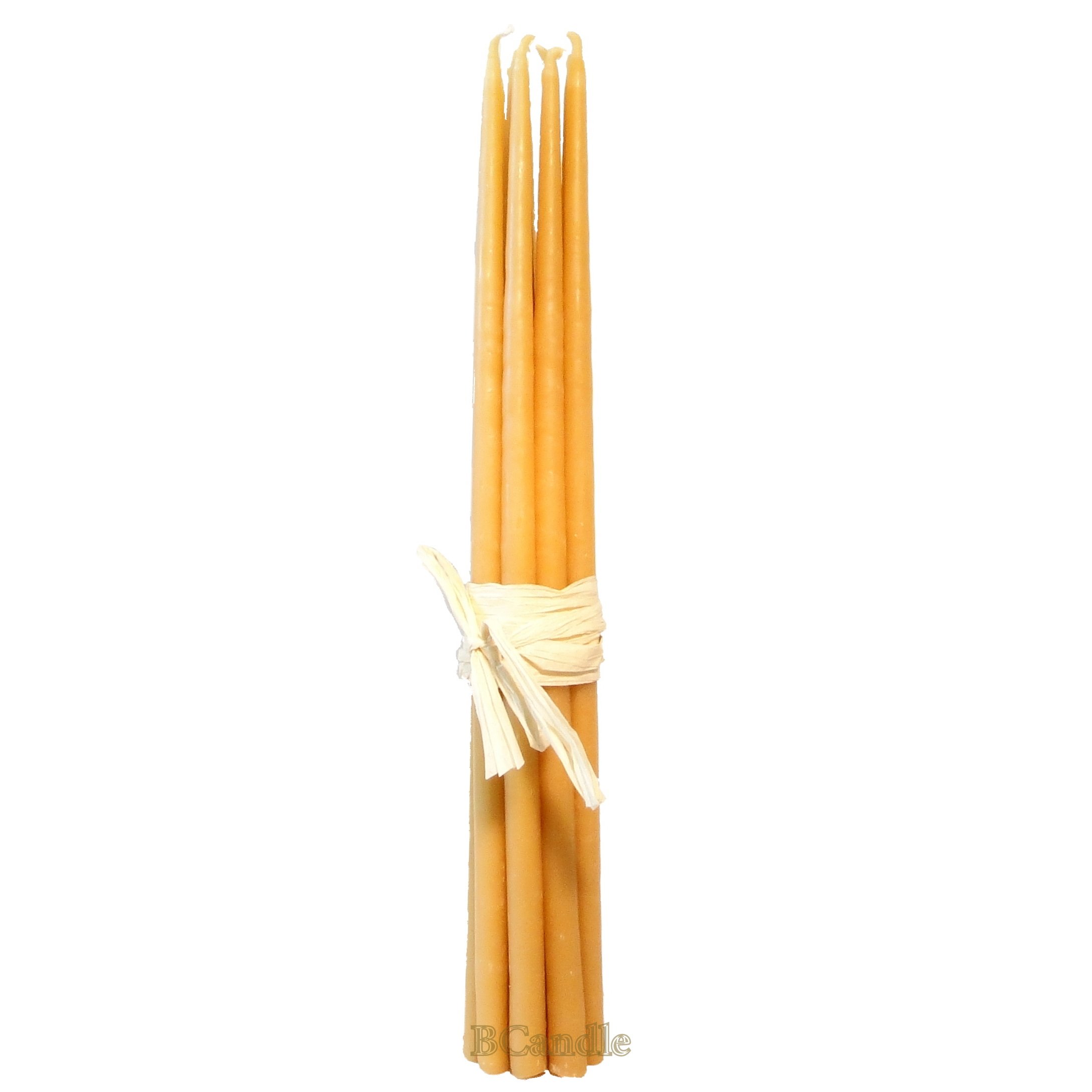 100% Pure Beeswax Candles - Set of 12 Organic Handmade 4-Hour Burn Time, 11 Inch Tall & 3/8 Inch Thick - Perfect for Aromatherapy, Meditation & Home Decor