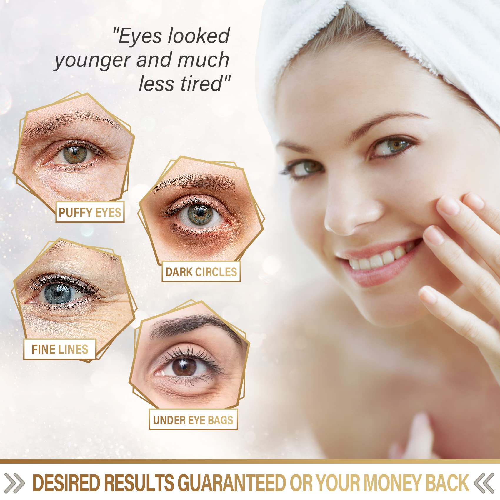 24K Gold Under Eye Patches (60PCS) - Collagen Eye Masks for Dark Circles, Puffiness & Wrinkles - Hydrating & Revitalizing Eye Gels for Travel & Daily Skincare Routine - Perfect for Morning Refresh & Nighttime Eye Care