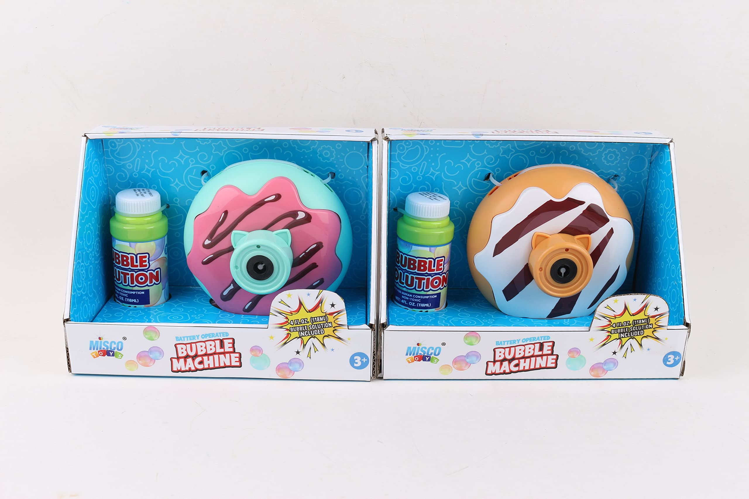 Misco Toys Donut Camera Bubble Blower Machine - Fun Bubble Maker for Kids Parties, Outdoor Play & Birthday Celebrations