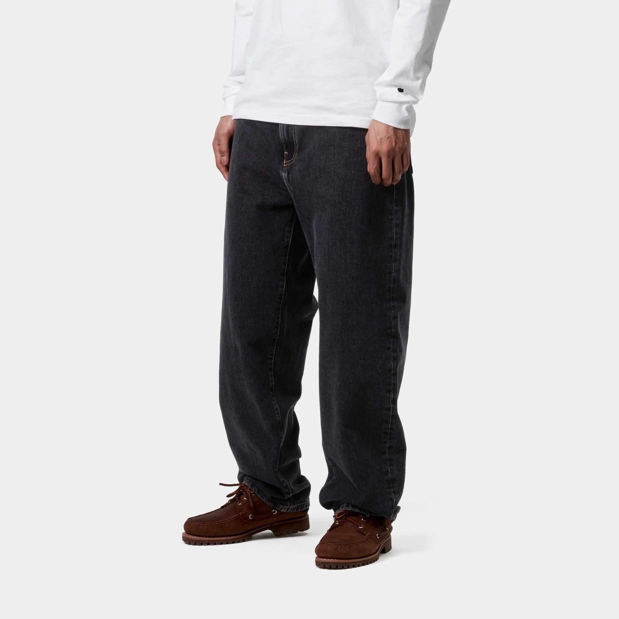 Aaron Men's Casual Pants - Black Stone Washed Denim for Everyday Wear & Outdoor Activities