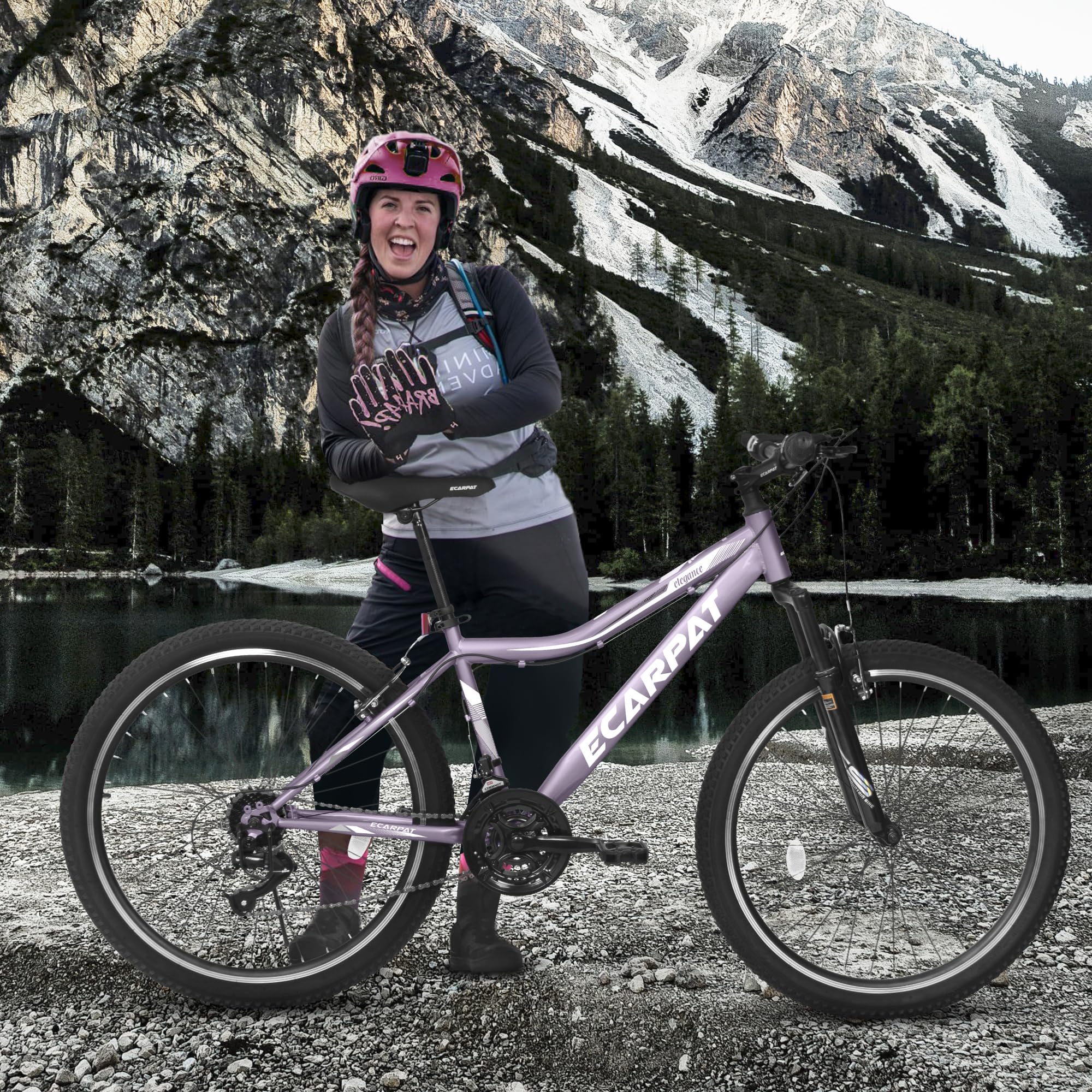 Women's & Girls' 24/26/27.5 Inch Mountain Bike - 21-Speed Aluminum/Steel Frame Bicycle for Ages 10+ | Perfect for School Commute, Daily Riding & Outdoor Adventures
