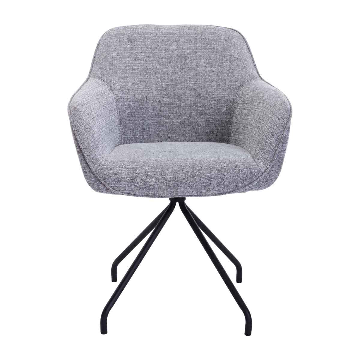 Levi Swivel Fabric Dining Arm Chair - Modern Upholstered Accent Chair for Kitchen, Dining Room & Office - Comfortable & Stylish Home Furniture