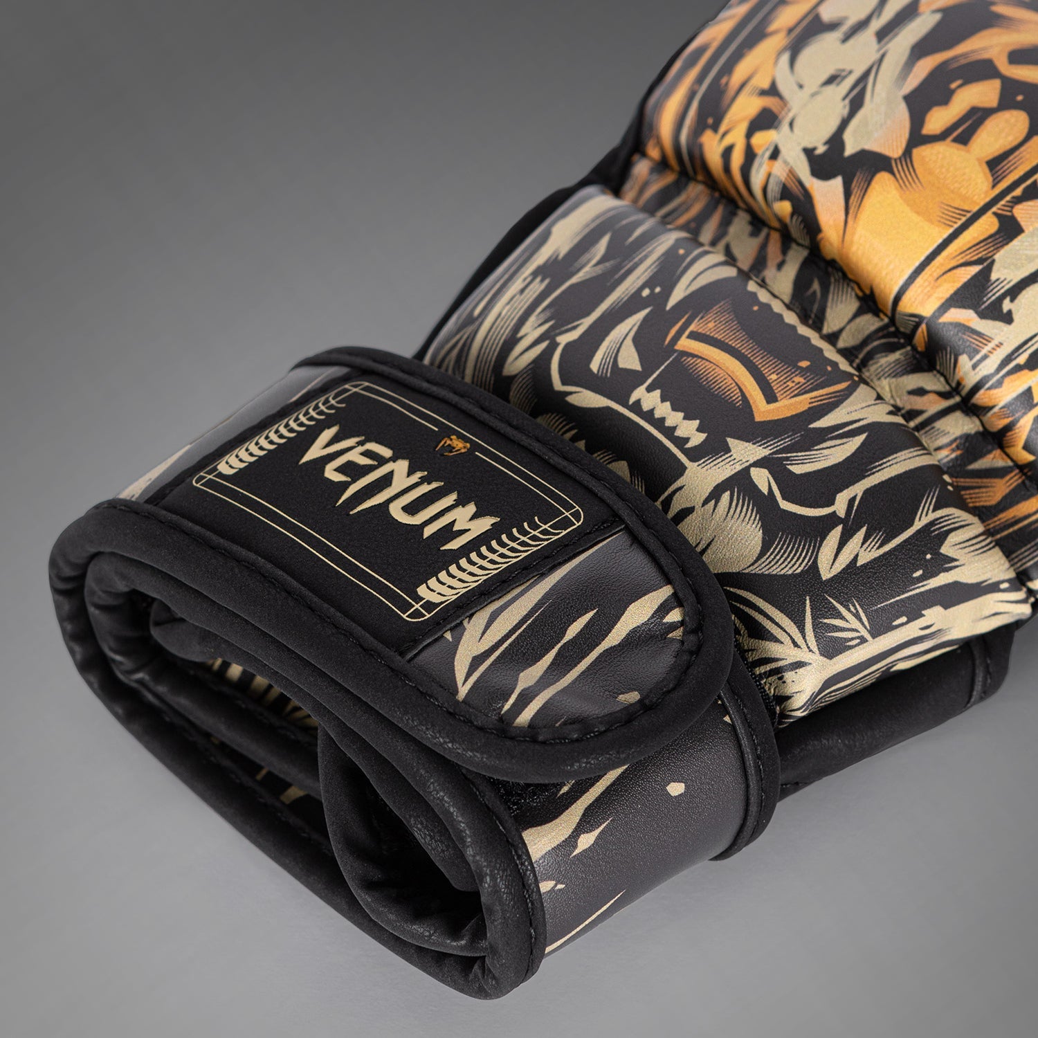 Venum Tiger MMA Gloves for Training & Sparring - Black/Neon Orange - Premium Leather, Breathable & Shock Absorbing - Perfect for MMA, Kickboxing & Combat Sports