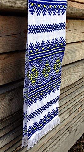 Handmade Ukrainian Embroidered Rushnyk Towel - Traditional Blue & Yellow Folk Art Wedding Gift, Kitchen Decor & Easter Accessory | Perfect for Home Decor, Bridal Showers & Cultural Celebrations
