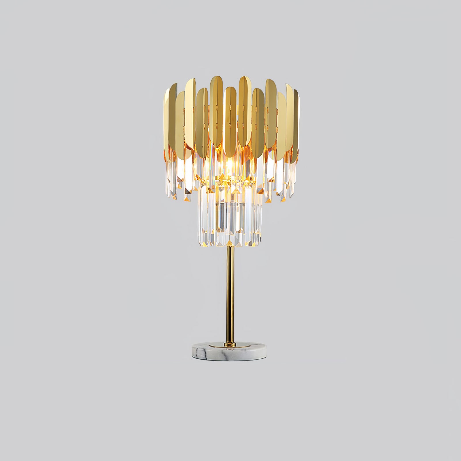 Elegant Crystal Marble LED Desk Lamp - Modern Office & Study Table Light for Home, Bedroom, Dorm - Perfect for Reading, Working & Decor