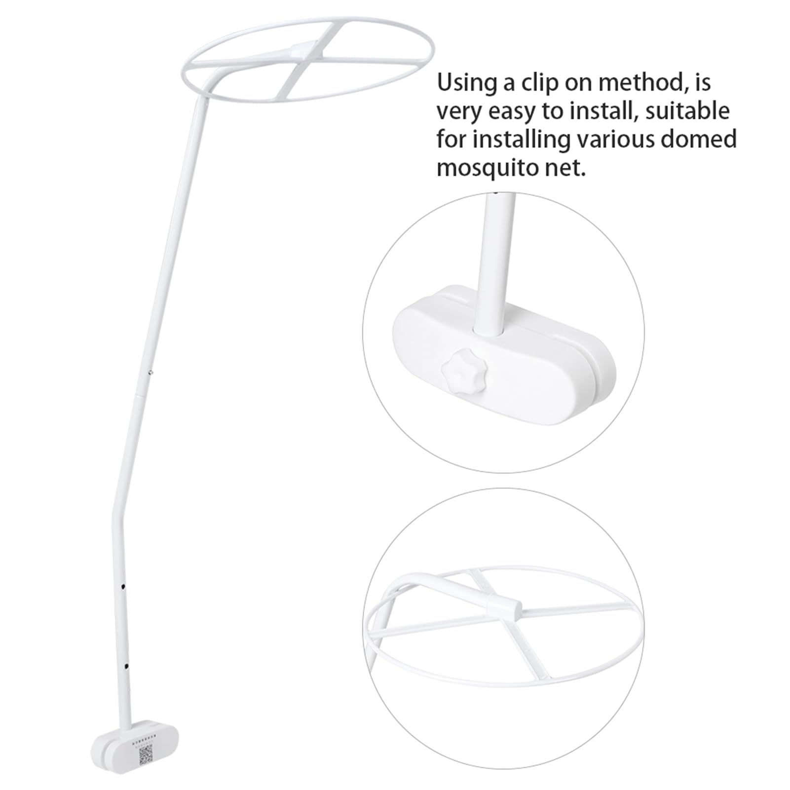 Adjustable ABS Crib Canopy Holder Set - Clip-On Stand Bracket for Baby Bed Net Accessories | Perfect for Nursery Decor & Infant Room Setup