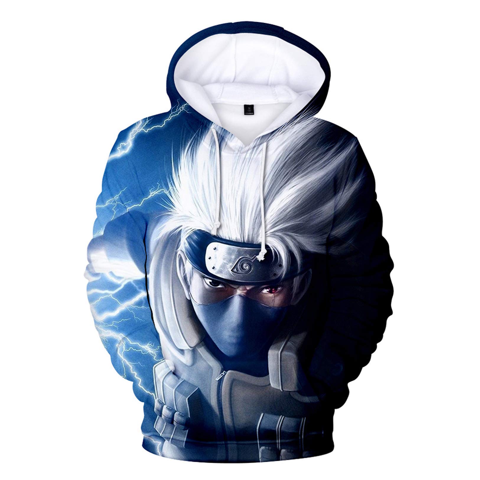 3D Printed Anime Hoodie - Hatake Kakashi Cosplay Pullover Sweatshirt for Men | Anime Jacket & Casual Streetwear for Cosplay, Conventions and Everyday Wear