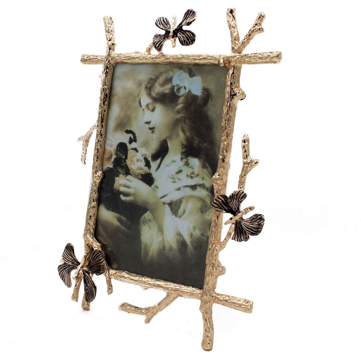 Funerom 4x6 Inch Golden Picture Frame - Elegant Desk Photo Display for Home, Office & Gifts | Perfect for Weddings, Graduations & Family Memories