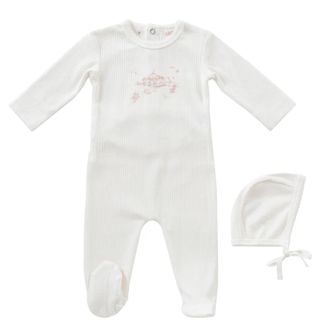 KIPP CAROUSEL Stretchie with Bonnet for Newborn to 6 Months - Soft Baby Bodysuit for Comfortable Sleep & Playtime