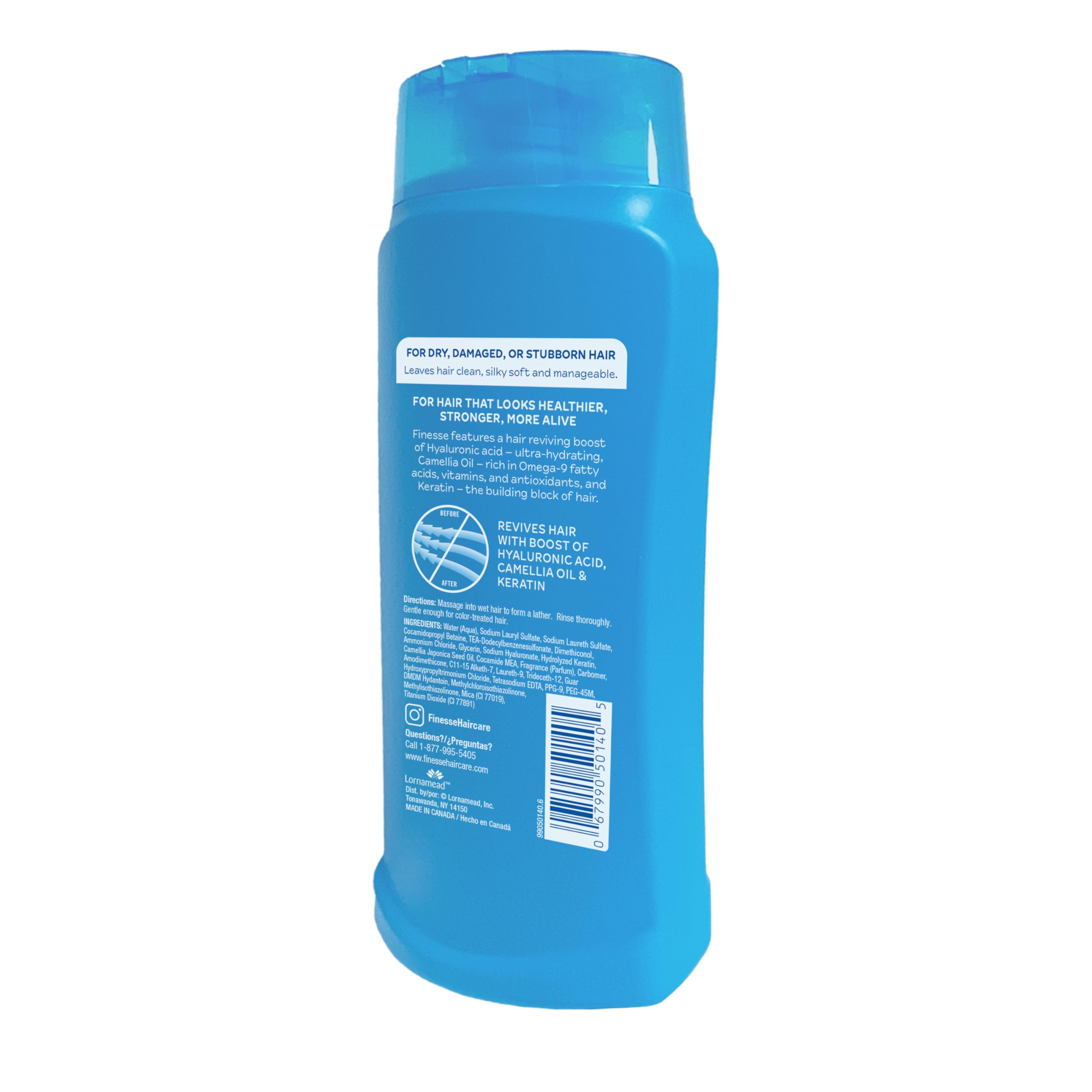 FINESSE Restore + Strengthen Moisturizing 2-in-1 Shampoo and Conditioner for Dry Damaged Hair - 13 oz (6 Pack) - Hydrating Hair Repair Treatment for Daily Use at Home or Salon