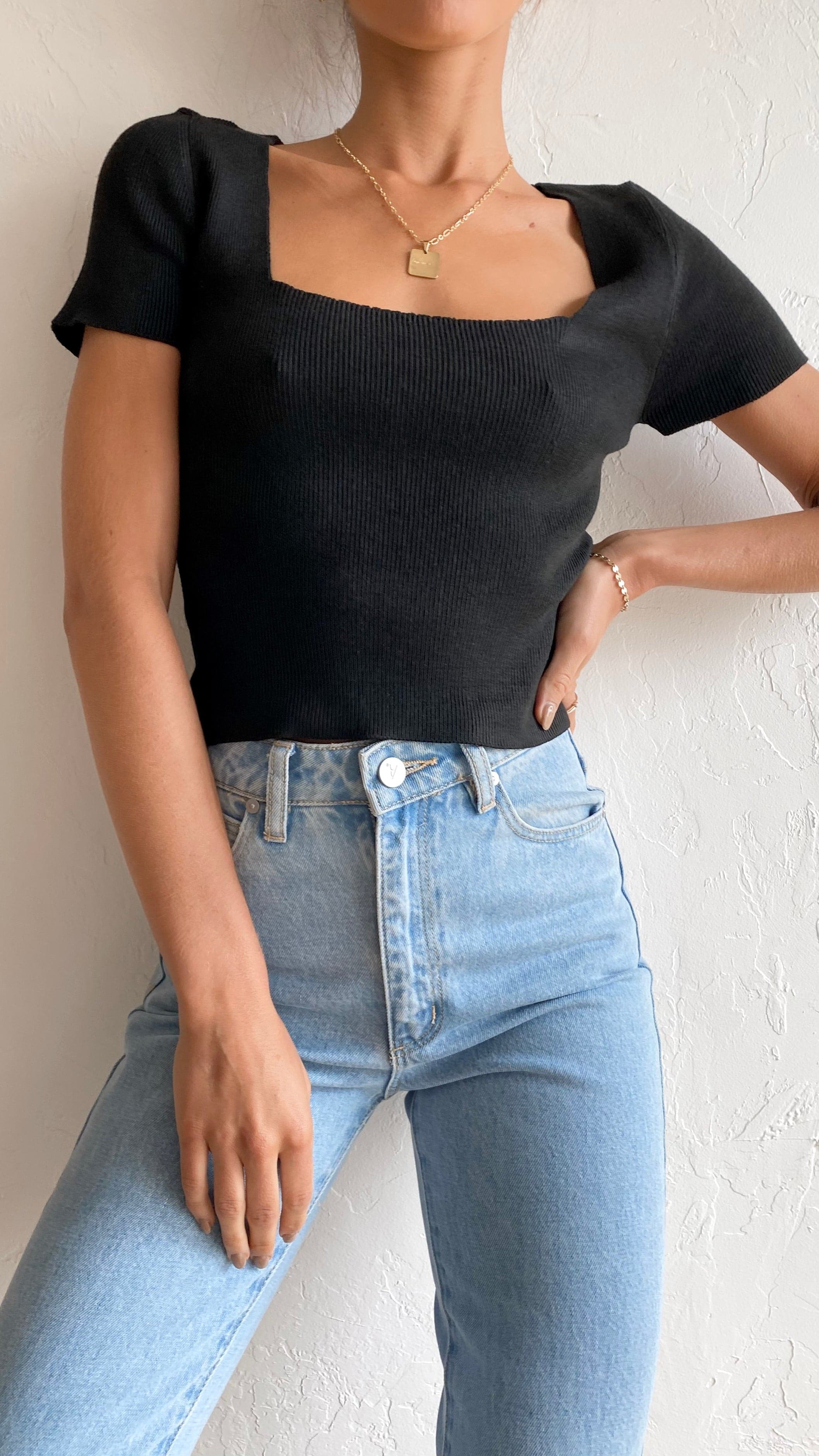 Abigail Top Women's Black Blouse - Elegant Casual & Office Wear for Everyday Style