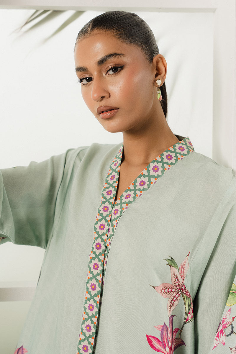 AQUA BLOOM 2-Piece Outfit Set - Stylish Women's Shirt & Comfortable Trousers for Casual Wear, Office & Summer Outings